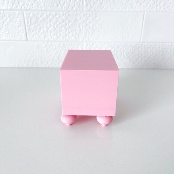 Miniature Barbie Nightstands (Set of 2) Pale Pink 3D Printed Dollhouse Furniture - Picture 3 of 5